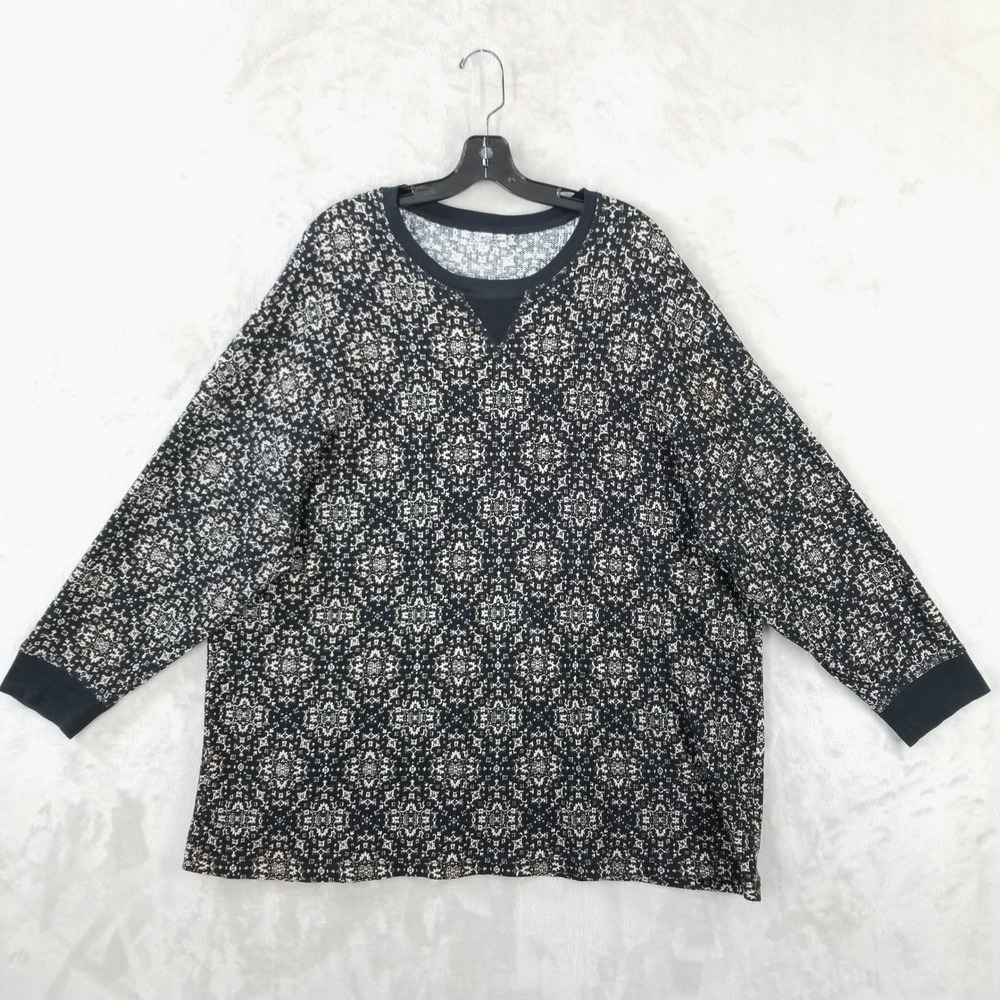 Free People Intimately Early Night Thermal Top Womens Medium Black Oversized